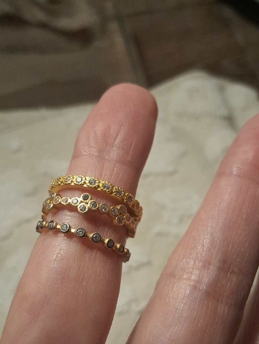 Set Of 3 Freida Rothman Eternity Bands-Stack Rings! - Picture 2 of 5